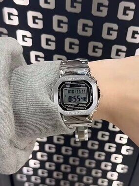 Casio G-Shock GMW-B5000D-1 Full Metal Silver Square Watch